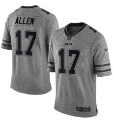 Men's Nike Buffalo Bills #17 Josh Allen Limited Gray Gridiron NFL Jersey