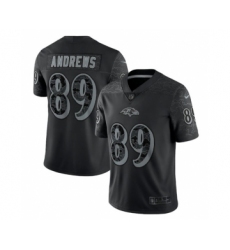 Men's Baltimore Ravens #89 Mark Andrews Black Reflective Limited Stitched Football Jersey