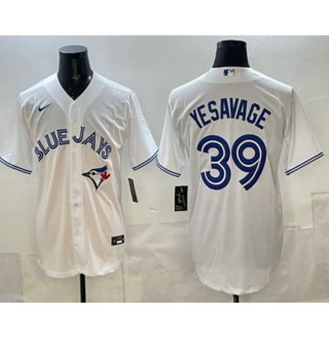 Men's Toronto Blue Jays #39 Trey Yesavage White Cool Base Stitched Jersey