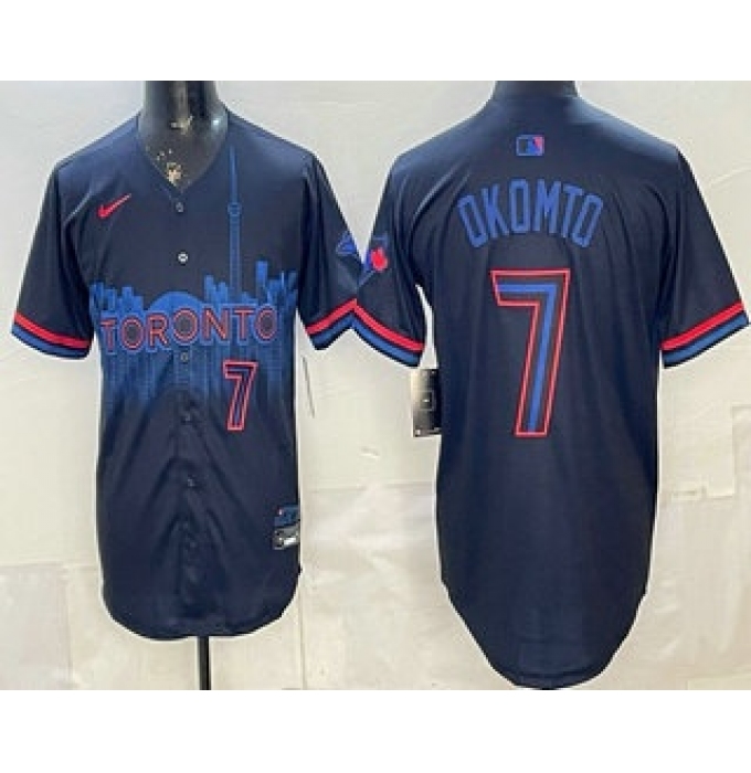 Men's Toronto Blue Jays #7 Kazuma Okamoto Black City Limited Jersey