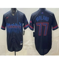 Men's Toronto Blue Jays #77 Louis Varland Black City Limited Jersey