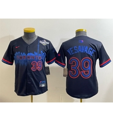 Youth Toronto Blue Jays #39 Trey Yesavage Navy 2025 World Series City Connect Limited Stitched Baseball Jersey
