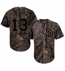 Youth Majestic San Diego Padres #13 Freddy Galvis Authentic Camo Realtree Collection Flex Base MLB Jersey