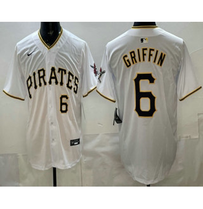Men's Pittsburgh Pirates #6 Konnor Griffin White Limited Jersey