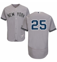 Men's Majestic New York Yankees #25 Gleyber Torres Grey Road Flex Base Authentic Collection MLB Jersey