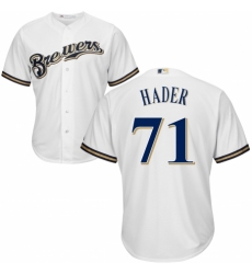 Youth Majestic Milwaukee Brewers #71 Josh Hader Authentic Navy Blue Alternate Cool Base MLB Jersey