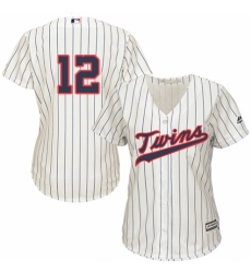 Women's Majestic Minnesota Twins #12 Jake Odorizzi Authentic Cream Alternate Cool Base MLB Jersey