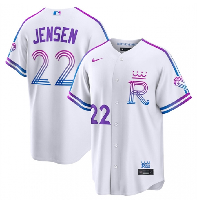 Men's Kansas City Royals #22 Carter Jensen White 2026 City Connect Stadium Stitched Baseball Jersey