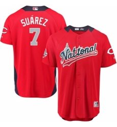 Youth Majestic Cincinnati Reds #7 Eugenio Suarez Game Red National League 2018 MLB All-Star MLB Jersey