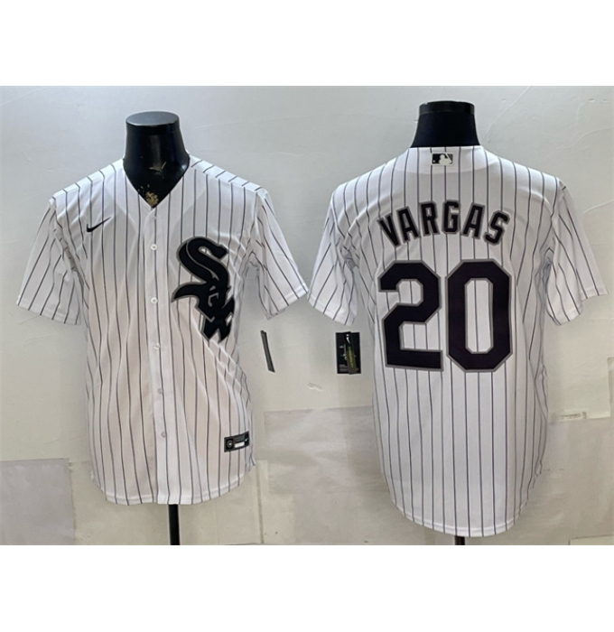 Men's Chicago White Sox #20 Miguel Vargas White Home Stitched Baseball Jersey