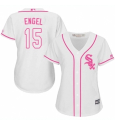 Women's Majestic Chicago White Sox #15 Adam Engel Replica White Fashion Cool Base MLB Jersey