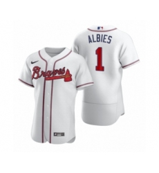 Men's Atlanta Braves #1 Ozzie Albies Nike White 2020 Authentic Jersey