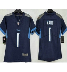Women's Tennessee Titans #1 Cameron Ward Limited Navy Vapor Jersey