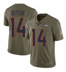 Youth Nike Denver Broncos #14 Courtland Sutton Limited Olive 2017 Salute to Service NFL Jersey