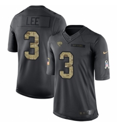 Men's Nike Jacksonville Jaguars #3 Tanner Lee Limited Black 2016 Salute to Service NFL Jersey