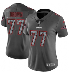 Women's Nike New England Patriots #77 Trent Brown Limited Olive 2017 Salute to Service NFL Jersey