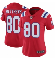 Women's Nike New England Patriots #80 Jordan Matthews Red Alternate Vapor Untouchable Limited Player NFL Jersey