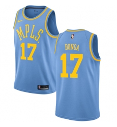 Men's Nike Los Angeles Lakers #17 Isaac Bonga Swingman Blue Hardwood Classics NBA Jersey