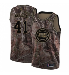 Men's Nike Detroit Pistons #41 Jameer Nelson Swingman Camo Realtree Collection NBA Jersey
