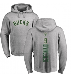 NBA Nike Milwaukee Bucks #9 Donte DiVincenzo Ash Backer Pullover Hoodie
