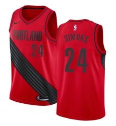 Men's Nike Portland Trail Blazers #24 Anfernee Simons Swingman Red NBA Jersey Statement Edition