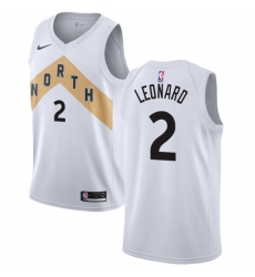 Women's Nike Toronto Raptors #2 Kawhi Leonard Swingman White NBA Jersey - City Edition