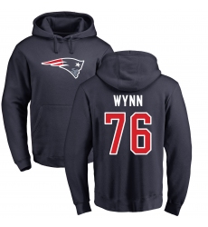 NFL Nike New England Patriots #76 Isaiah Wynn Navy Blue Name & Number Logo Pullover Hoodie