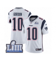 Youth Nike New England Patriots #10 Josh Gordon White Vapor Untouchable Limited Player Super Bowl LIII Bound NFL Jersey