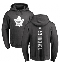 NHL Adidas Toronto Maple Leafs #15 Adam Cracknell Charcoal One Color Backer Pullover Hoodie