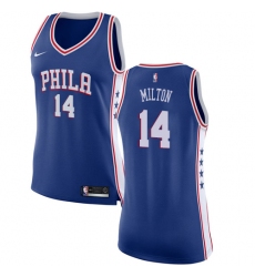Women's Nike Philadelphia 76ers #14 Shake Milton Swingman Blue NBA Jersey - Icon Edition
