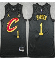 Men's Cleveland Cavaliers #1 James Harden Black 2026 Statement Edition Stitched Jersey