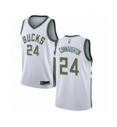 Women's Milwaukee Bucks #24 Pat Connaughton Swingman White Basketball Jersey - Association Edition