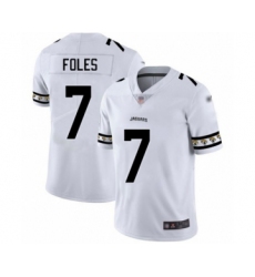Men's Jacksonville Jaguars #7 Nick Foles White Team Logo Fashion Limited Football Jersey