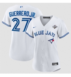 Women's Toronto Blue Jays #27 Vladimir Guerrero Jr. White 2025 World Series Home Cool Base Stitched Baseball Jersey(Run Small)