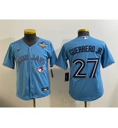 Youth Toronto Blue Jays #27 Vladimir Guerrero Jr. Blue 2025 World Series Cool Base Stitched Baseball Jersey