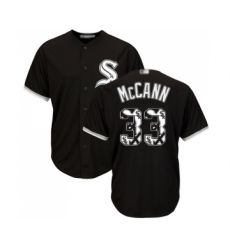 Men's Chicago White Sox #33 James McCann Authentic Black Team Logo Fashion Cool Base Baseball Jersey