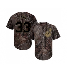 Men's Cleveland Indians #33 Brad Hand Authentic Camo Realtree Collection Flex Base Baseball Jersey