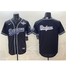 Men's Los Angeles Dodgers Team Big Logo Black Fashion 2025 World Series Cool Base Stitched Baseball Jersey