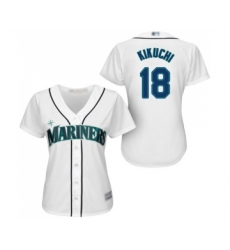Women's Seattle Mariners #18 Yusei Kikuchi Replica White Home Cool Base Baseball Jersey