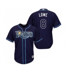 Men's Tampa Bay Rays #8 Brandon Lowe Replica Navy Blue Alternate Cool Base Baseball Jersey