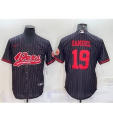 Men's San Francisco 49ers #19 Deebo Samuel Black Cool Base Stitched Baseball Jersey