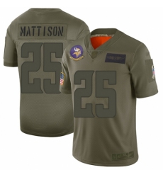 Women's Minnesota Vikings #25 Alexander Mattison Limited Camo 2019 Salute to Service Football Jersey