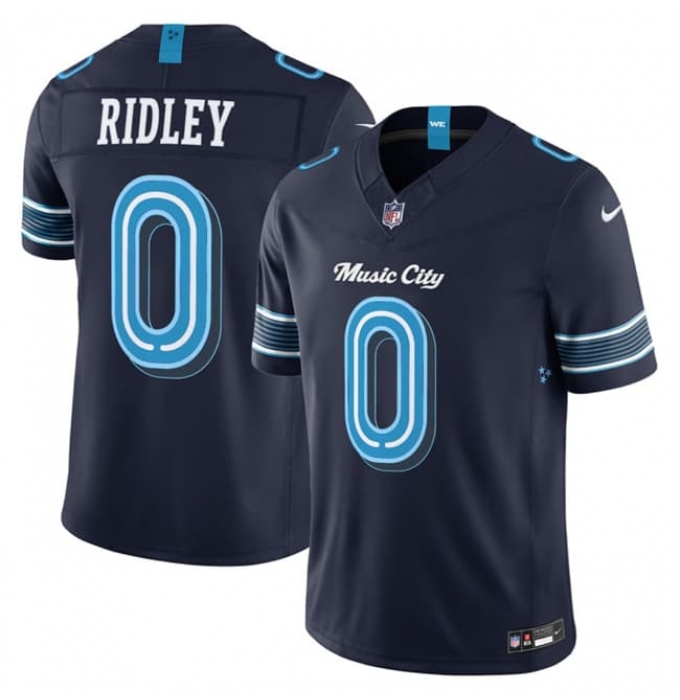 Men's Tennessee Titans #0 Calvin Ridley Navy 2026 F.U.S.E. 'Music City' Rivalries Collection Limited Football Stitched Jersey