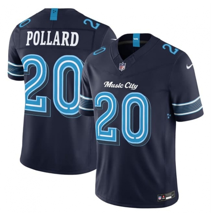 Men's Tennessee Titans #20 Tony Pollard Navy 2026 F.U.S.E. 'Music City' Rivalries Collection Limited Football Stitched Jersey