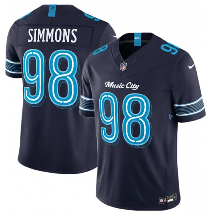 Men's Tennessee Titans #98 Jeffery Simmons Navy 2026 F.U.S.E. 'Music City' Rivalries Collection Limited Football Stitched Jersey