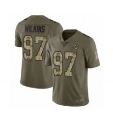 Men's Miami Dolphins #97 Christian Wilkins Limited Olive Camo 2017 Salute to Service Football Jersey