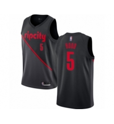 Men's Portland Trail Blazers #5 Rodney Hood Swingman Black Basketball Jersey - 2018-19 City Edition