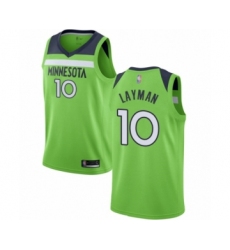 Men's Minnesota Timberwolves #10 Jake Layman Authentic Green Basketball Jersey Statement Edition