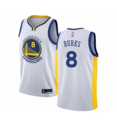 Men's Golden State Warriors #8 Alec Burks Swingman Green Salute to Service Basketball Jersey