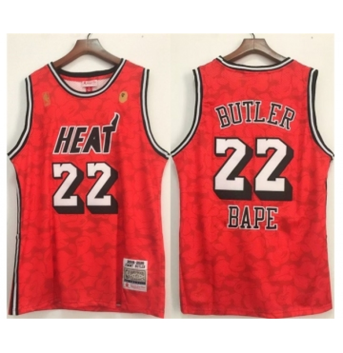 Men's Miami Heat #22 Jimmy Butler Red Stitched Jersey
